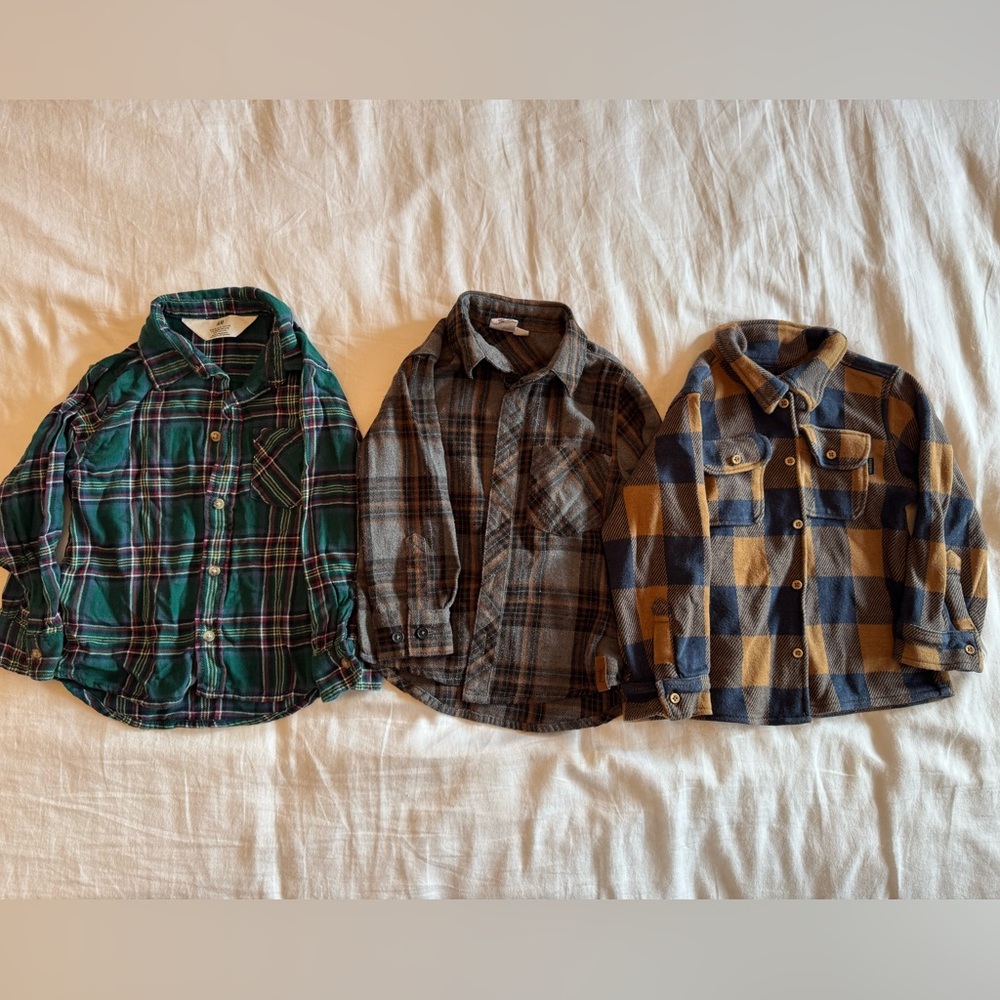 Boys Plaid Tops / Jacket, BUNDLE of 3, size 2T